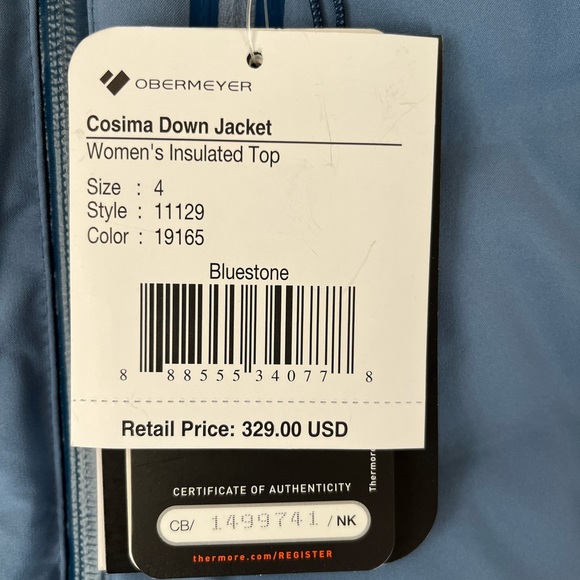 W’s Obermeyer Cosima Down Jacket, size 4, bluestone. - Picture 2 of 6